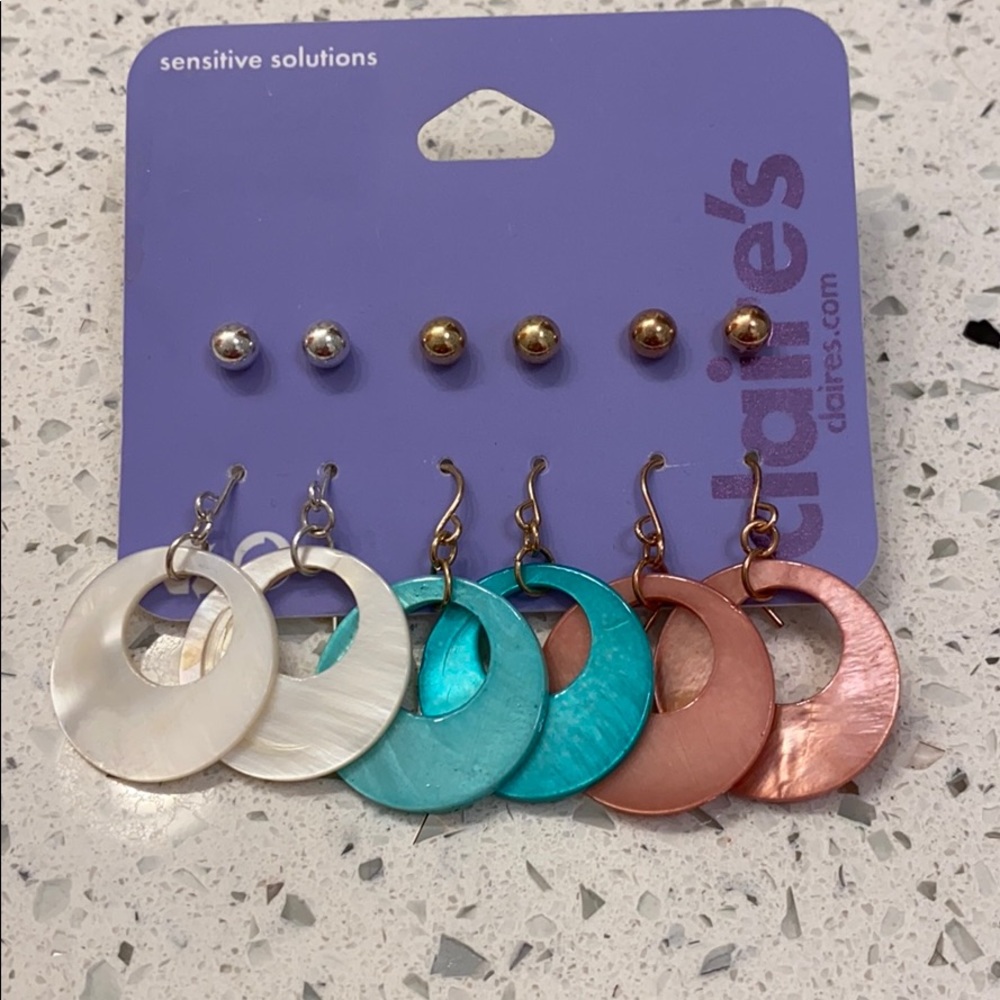 NWT Claire’s Sensitive Solutions Earrings